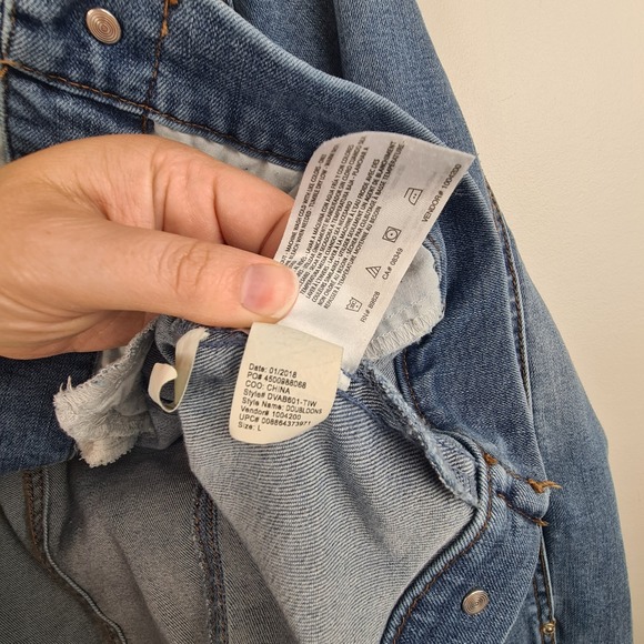 Vintage America Blues Womens Denim Jacket Size Large Medium Wash Everyday Layer - Picture 5 of 8